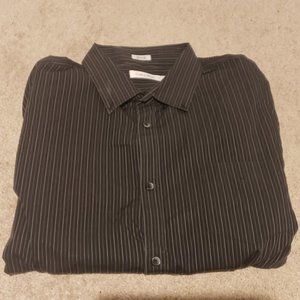 Men's Calvin Klein Vertical Stripe Button Down Dress Shirt Size XXL